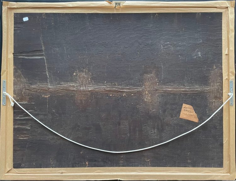 Adriaen van Stalbemppt (1580 - 1662), L'archiduc Albert d'Autriche et l'archiduchesse Isabelle visitant un cabinet de collectionneur, Panneau de chêne, deux planches, non parqueté, Hauteur : 59 cm Largeur : 78,5 cm, Marques au dos de la guilde d'Anvers, Étiquette ancienne au revers. Estimation : 100 000 euros - 150 000 euros.