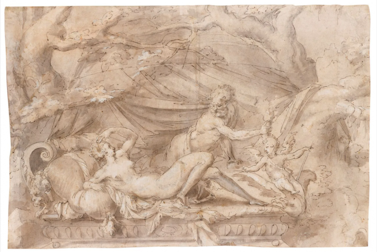 Jean COUSIN le fils (vers 1536 - Paris 1595) Jupiter et Sémélé