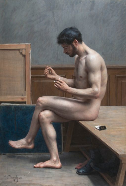 L'une des œuvres exposées par le MuMa Le Havre au Salon du dessin, Alexandre Jacques Chantron, (1842-1918), Le Repos du modèle, 1889, pastel. © 2013 MuMa Le Havre / Charles Maslard